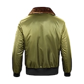 abordables veste de sport-Homme Manteau d&#039;hiver Bomber Veste Blouson Veste décontractée Extérieur Usage quotidien Chaud Poche Automne Hiver Plein Mode Vêtement de rue Revers Normal Noir Bleu Roi Vert Véronèse Veste