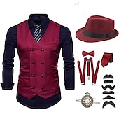 olcso Öltözetek-Retró Ordító 20-as évek 1920-as évek Felszerelések Öltönyök és blézerek A nagy Gatsby Úriember Jelmez Férfi Halloween Alkalmi / Napi Party / koktél Felnőttek Kalap Kötél Harisnyakötők Minden évszak