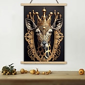 cheap Posters with Hangers-Black Glod Animal Posters With Hanger Wall Art Canvas Prints Painting Home Decoration Dcor Rolled Canvas No Frame