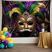 billige Ferievev-karneval maske hengende billedvev veggkunst stor billedvev veggmaleri dekor fotografi bakteppe teppe gardin hjem soverom stue dekorasjon