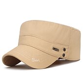 cheap Men&#039;s Hats-Unisex Flat Cap Baseball Cap Military Cap Cadet Hat Black Dark Navy Polyester Warm Vintage Casual Minimalism Outdoor Vacation Plain Adjustable Sunscreen Fashion