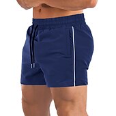 お買い得  メンズアクティブショーツ-男性用 ショーツ スポーツ お出かけ 週末 ランニング カジュアルスーツ ドローストリング 弾性ウエスト 平織り 膝丈 体操服 アクティブウェア ブラック アーミーグリーン マイクロエラスティック