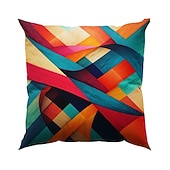 Недорогие геометрический стиль-1 штук Лён Наволочка, Геометрический принт Современное Удобная обувь Квадратный традиционный классический