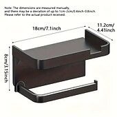 abordables Sets de accesorios de Baño-1 estante de almacenamiento de papel higiénico montado en la pared. &amp; Soporte para teléfono móvil, soporte autoadhesivo para papel higiénico con estante para teléfono, mejora tu baño con estante para