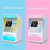 baratos eletrodomésticos-mini banco de dinheiro atm com bloqueio eletrônico, reconhecimento facial, rolagem automática, papel-moeda &amp; moeda para crianças adolescentes meninos meninas sal