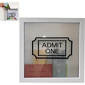 economico Statue-scatola archivio avventure, scatola delle ombre da viaggio con fessura, scatole dei ricordi per ricordi, cornice della scatola delle ombre, porta biglietti con mappa del mondo e design dell&#039;aereo, biglietto per il concerto del cinema fotografico