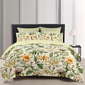 economico 100% cotone-Copripiumino in cotone 100% set copripiumino con motivo floreale morbido set di biancheria da letto di lusso in 3 pezzi regalo per la casa re regina completo