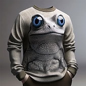 billiga 3D-tröjor för män-Herr Grafisk Groda Tröjor Pullover-tröja Långärmad Tröja Rund hals Mode Dagligen Ledigt 3D-tryck Semester Helgdag Utekväll Mönster Vår &amp; Höst