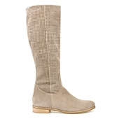 cheap Cowboy &amp; Western Boots-Women&#039;s Perforated Suede Knee-High Boots with Zipper - Stylish and Breathable Footwear for Casual Outings and Spring Fashion