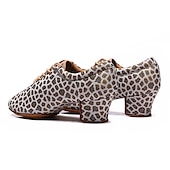 abordables Chaussures de danses latines-Femme Chaussures Latines Entraîner des chaussures de danse Utilisation Entraînement Talon Talon Cubain Bout rond Lacet Adulte Noir Marron