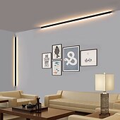 economico Lampade LED da parete-Lampada da parete a LED lunga nera, lampada da parete moderna e semplice per angolo, lampada da parete per interni in alluminio, apparecchio decorativo per camera da letto, ingresso, soggiorno