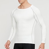 economico T-shirt e canotte attive da uomo-Per uomo maglietta Maglia da palestra Maglia a compressione Camicia fitness Top da uomo Girocollo Manica lunga Sportivo Da mare Per uscire Casual / quotidiano Asciugatura rapida Traspirazione del