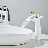 cheap Bathroom Sink Faucets-Bathroom Sink Faucet - Waterfall Chrome / Nickel Brushed / Electroplated Centerset Single Handle One HoleBath Taps