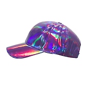 economico Cappellino da baseball da uomo-Unisex Cappellino da baseball Cappello da sole Nero Argento Tessuto non tessuto laser La moda Informale minimalismo Esterno Da mare Liscio Regolabile Di tendenza