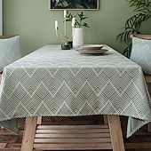 cheap Tablecloth-Nordic Style Thickened Cotton Linen Dining TableCloth, Anti Scalding and Anti Slip Tea TableCloth, Rectangular Desk Mat, TV Cabinet Decorative Cloth