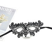 cheap Photobooth Props-10 Pcs Adult Party Lace Mask Half Face Masked Ball Women&#039;s Halloween Props Black Fun Eye Mask