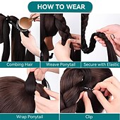 economico Code-A cordoncino Code Soffice / Naturale / Facile da indossare Capelli sintetici Pezzo di capelli Estensione capelli Liscio 81 cm Da sera / Festa / Serata / Da tutti i giorni