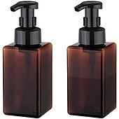 abordables Accessoires pour salle de bains-1 distributeur de savon moussant rechargeable – Flacon pompe de 450 ml pour savon liquide et lotion – Fournitures de salle de bain pratiques et respectueuses de l&#039;environnement.