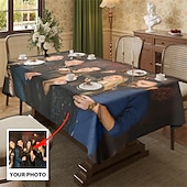 baratos Presentes Personalizados-Toalha de Mesa Personalizada Cobertura Retangular de Mesa Para Decoração Interna Externa Tamanho Total Anti Sujeira e À Prova de Óleo