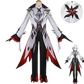 billiga Kostym för videospel-Genshin Impact Fatui Harbingers Arlecchino Animé Cosplay-kostym Cosplay-kostymer Halloween Maskerad Kostym Till Dam Tonåring Vuxna