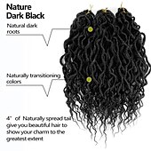 cheap Crochet Hair-Faux Locs Crochet Hair For Black Women Soft Locs 24 Inch Goddess Crochet Hair Curly Ends Dreadlocks Boho Style Synthetic Braiding Hair Extensions