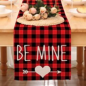 cheap Table Runners-Valentines Day Table Runner Holiday Table Runner Seasonal Farmhouse Burlap Table Cloth for Wedding Anniversary Home Kitchen Dinner Table Party Decor
