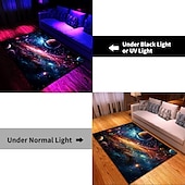 cheap Blacklight Rugs-Blacklight Rug UV Reactive Glow in the Dark Area Rug Kitchen Mat Non-Slip Oil Proof Trippy Galaxy Floor Mat Livingroom Rug Indoor Outdoor Mat Bedroom Decor Bathroom Mat Entrance Rug Door Mat