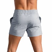 お買い得  メンズアクティブショーツ-男性用 ショーツ スポーツ お出かけ 週末 ランニング カジュアルスーツ ドローストリング 弾性ウエスト 平織り 膝丈 体操服 アクティブウェア ブラック アーミーグリーン マイクロエラスティック