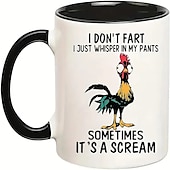 abordables Mugs et tasses-Tasse cadeau drôle de coq de poulet Je ne pète pas - je chuchote juste dans mon pantalon et parfois c&#039;est un cri - tasse à café amusante - tasse à café fantaisie de 11 onces pour restaurants/cafés