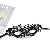 abordables accessoires de photomaton-Masque de fête en dentelle pour adultes, 10 pièces, demi-visage, boule masquée, accessoires d&#039;halloween pour femmes, masque pour les yeux amusant noir