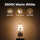 お買い得  LEDバイピンライト-g4 led 電球 ac/dc 12v g4 バイピンベースライト調光可能 g4 20 ワットハロゲン電球交換ウォームホワイト 3000 k/ホワイト 6000 k クリアカバー 5 パック