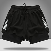 voordelige Casual korte broek-Voor heren Hardloopshorts Sportbroek Sport Basketbal Sportschool Ademend Sneldrogend Trekkoord Elastische taille met voering Effen Korte Sport Casual Sportkleding Zwart Grijs Micro-elastisch