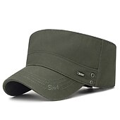 cheap Men&#039;s Hats-Unisex Flat Cap Baseball Cap Military Cap Cadet Hat Black Dark Navy Polyester Warm Vintage Casual Minimalism Outdoor Vacation Plain Adjustable Sunscreen Fashion