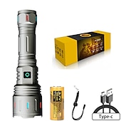 זול אורות עבודה-פנסים נטענים LED פנס טקטי בהיר סופר בהיר, פנסים כף יד ניתנים להגדלה בקיבולת עוצמה גבוהה עבור חירום מתנה לקמפינג טיולים