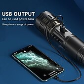 cheap Tactical Flashlights-White Laser Super Powerful Flashlight 5000LM TYPE-C Rechargeable Torch Light High Power LED Flashlight Tactical Lantern