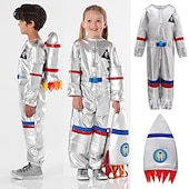 levne halloweenské kostýmy pro páry-astronaut onesies with bag 2 ks dětský chlapecký dívčí cosplay kostým karnevalové představení maškarní jednoduché halloweenské kostýmy světový den knihy