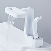 abordables Robinets de lavabo-Robinet lavabo - Jet pluie Plaqué Set de centre Mitigeur un trouBath Taps