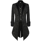 cheap Outerwear-Steampunk 18th Century 17th Century Coat Tuxedo Tailcoat Ren Faire Vampire Solid Colored Men&#039;s Steampunk Carnival Masquerade Party / Evening Adults&#039; Coat