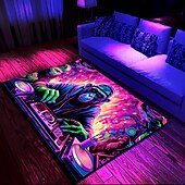 Χαμηλού Κόστους Μαύρο χαλί-blacklight χαλί uv αντιδραστική λάμψη στη σκοτεινή περιοχή χαλί χαλάκι κουζίνας αντιολισθητικό αντιολισθητικό πετρέλαιο χιμπατζήδες dj χαλάκι δαπέδου χαλί σαλονιού χαλάκι εσωτερικού χώρου εξωτερικού