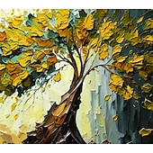 cheap Floral/Botanical Paintings-Handmade Oil Painting Canvas Wall Art Decor Original life Tree Abstract Landscape Painting for Home Decor With Stretched Frame/Without Inner Frame Painting