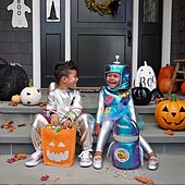 levne halloweenské kostýmy pro páry-astronaut onesies with bag 2 ks dětský chlapecký dívčí cosplay kostým karnevalové představení maškarní jednoduché halloweenské kostýmy světový den knihy