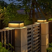 economico Lampioni-luci per pali esterni retro luci per recinzione a LED per esterni per patio decorazione del giardino luci per recinzione bianco caldo acciaio inossidabile nero pilastro esterno 110-240v