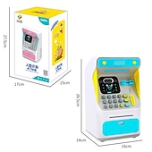 baratos eletrodomésticos-mini banco de dinheiro atm com bloqueio eletrônico, reconhecimento facial, rolagem automática, papel-moeda &amp; moeda para crianças adolescentes meninos meninas sal