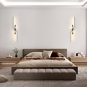 economico Lampade LED da parete-Lampada da parete a led nera moderna lampada da parete lineare in metallo lampada da parete per interni a led applique da parete design a lunga striscia lampada da parete per interni per soggiorno