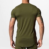 voordelige actieve T-shirts en tanktops voor heren-Voor heren T-shirt Fitnessshirt Basketbalshirt Atletische overhemden Strakke ronde hals Korte mouw Sport &amp; Outdoor Vakantie Uitgaan Casual / Dagelijks Snel Drogend Zweetafvoerend Ademend Zacht Effen