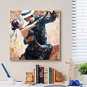 billiga Människomålningar-tango canvas väggkonst handmålad oljemålning romantik dans väggkonst romantik par väggkonst dans par canvas för heminredning utan ram