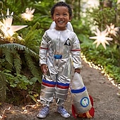 levne halloweenské kostýmy pro páry-astronaut onesies with bag 2 ks dětský chlapecký dívčí cosplay kostým karnevalové představení maškarní jednoduché halloweenské kostýmy světový den knihy