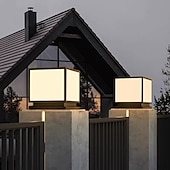 abordables Lampadaire sur poteau-colonne lumineuse extérieure ip65 e26 colonne lumineuse en verre étanche extérieure carrée led colonne lumineuse villa cour clôture paysage colonne lumineuse colonne en aluminium lumineuse