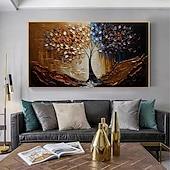 cheap Floral/Botanical Paintings-Handmade Oil Painting Canvas Wall Art Decor Original life Tree Abstract Landscape Painting for Home Decor With Stretched Frame/Without Inner Frame Painting