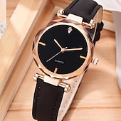 economico Orologi al quarzo-2 pezzi/set, 1 orologio al quarzo per studenti di moda &amp; Set di braccialetti con strass a forma di cuore color pesca, 1 pezzo, regalo per la vita quotidiana